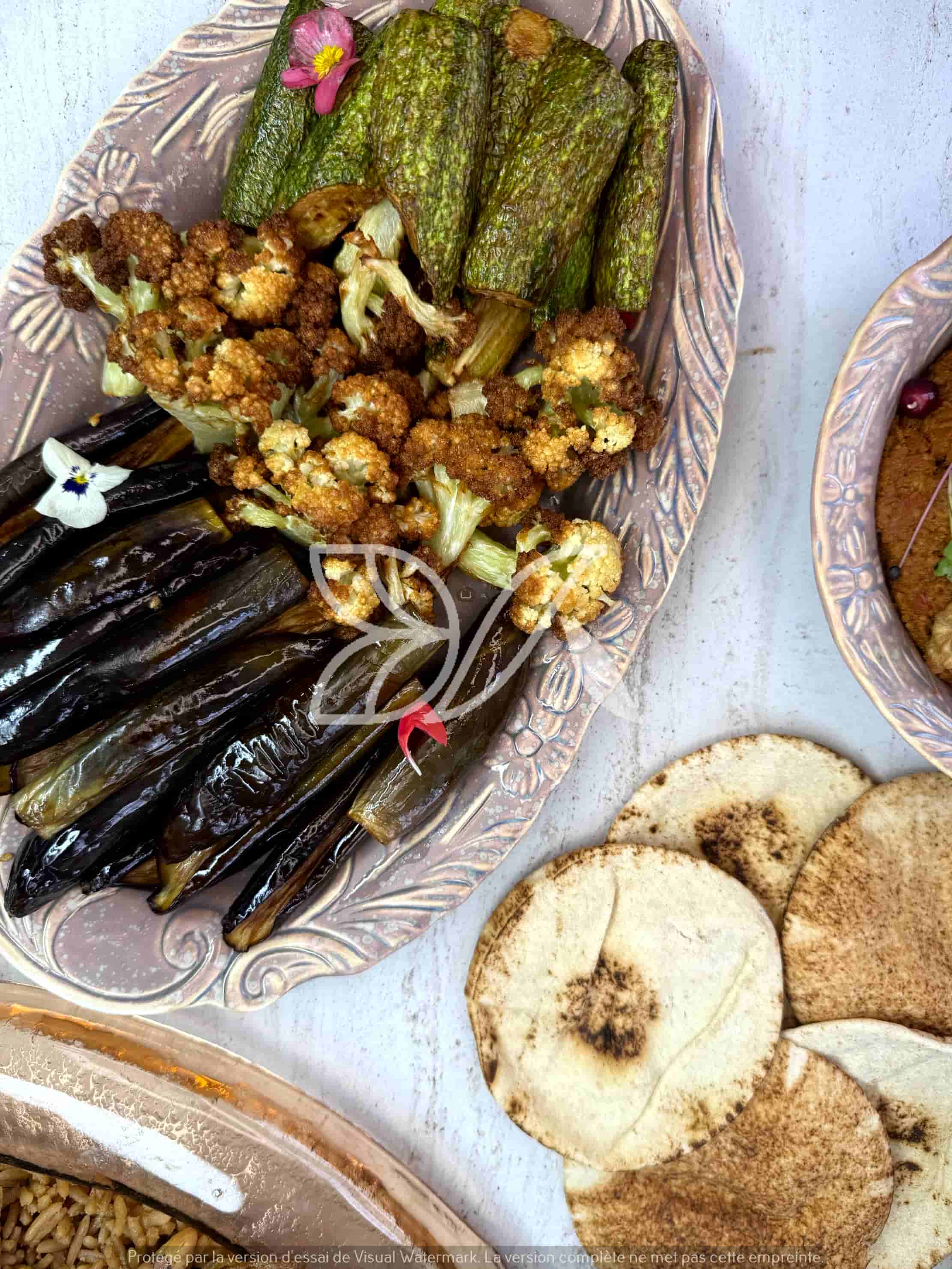 Fried vegetables: eggplants- Zucchini- Cauliflower