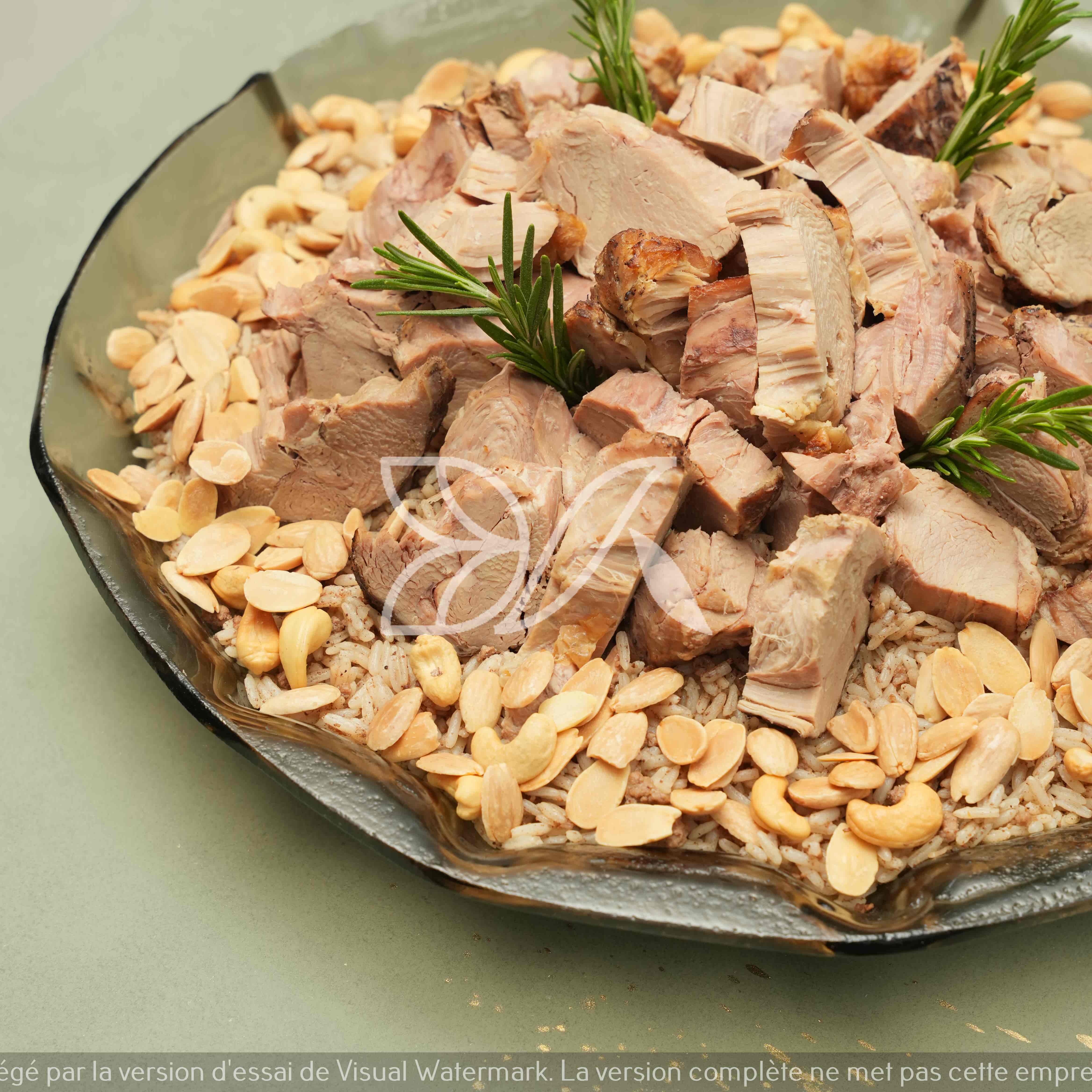 Oriental gigot with rice